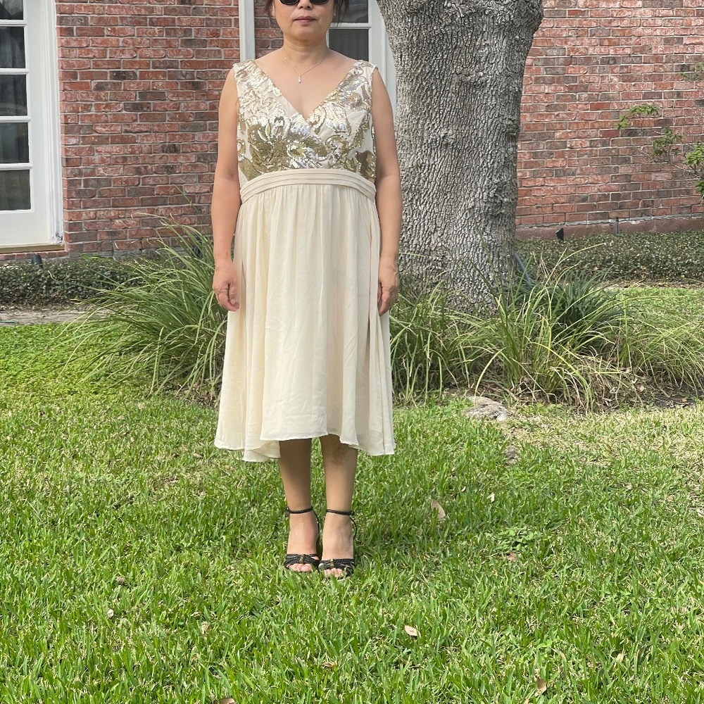 Final sale: New woman’s Little Mistress London Gold sequin dress